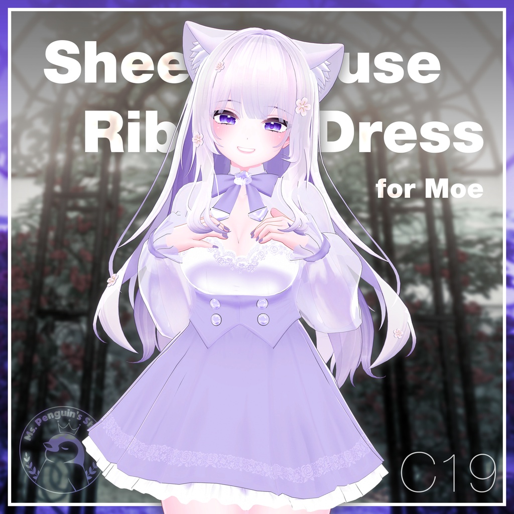 【7Avatars】Sheer Blouse Ribbon Dress / シアーブラウス リボンワンピース (C19)
