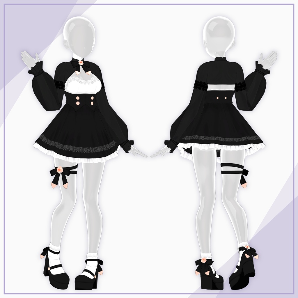 【7Avatars】Sheer Blouse Ribbon Dress / シアーブラウス リボンワンピース (C19)