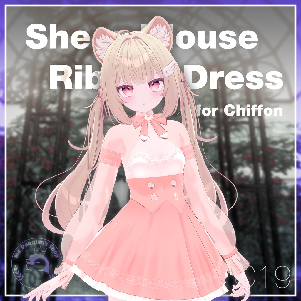 【7Avatars】Sheer Blouse Ribbon Dress / シアーブラウス リボンワンピース (C19)