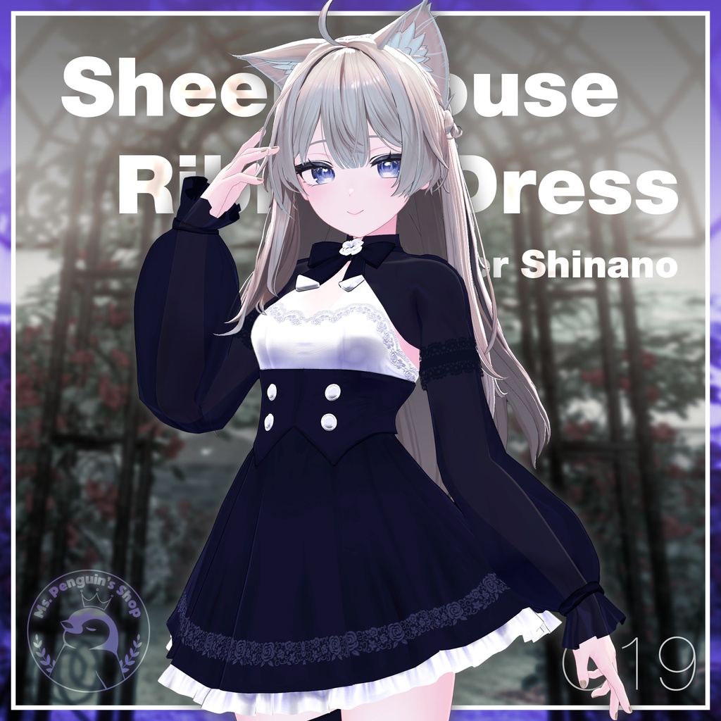 【7Avatars】Sheer Blouse Ribbon Dress / シアーブラウス リボンワンピース (C19)