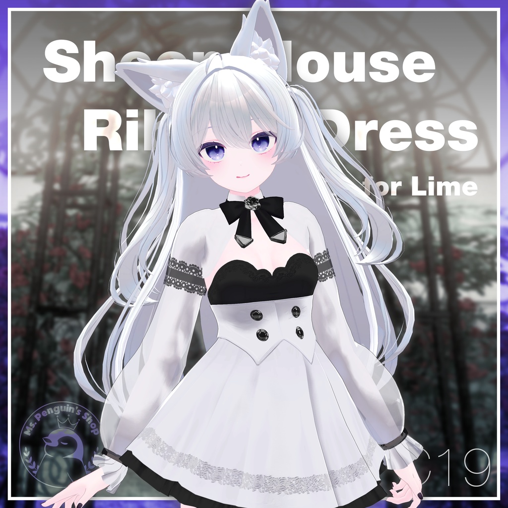 Sheer Blouse Ribbon Dress for Lime,Chiffon / シアーブラウス リボンワンピース 【ライム用,シフォン用】 (C19)