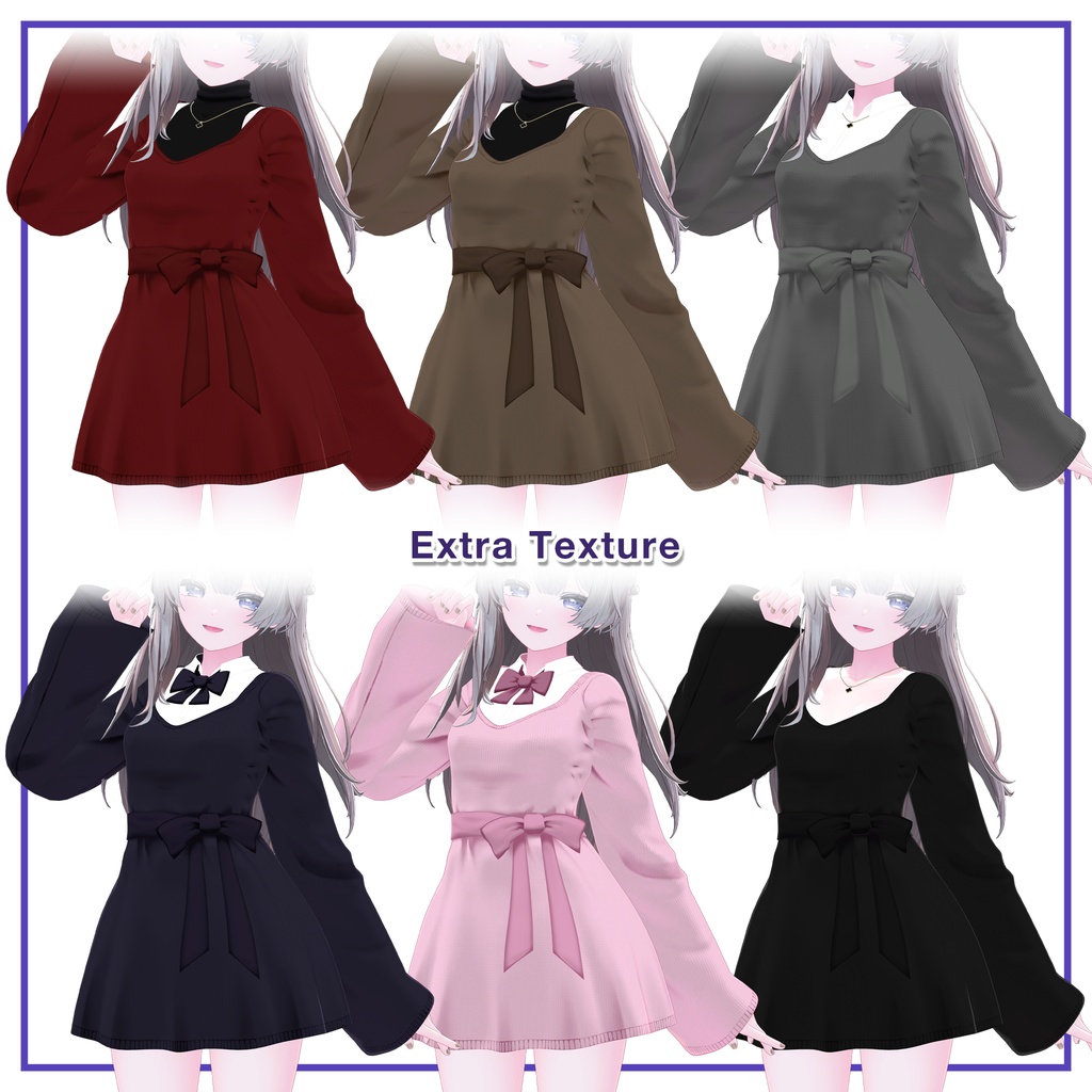 Ribbon knit dress for Shinano / リボンニットワンピース【しなの用】 (C13)