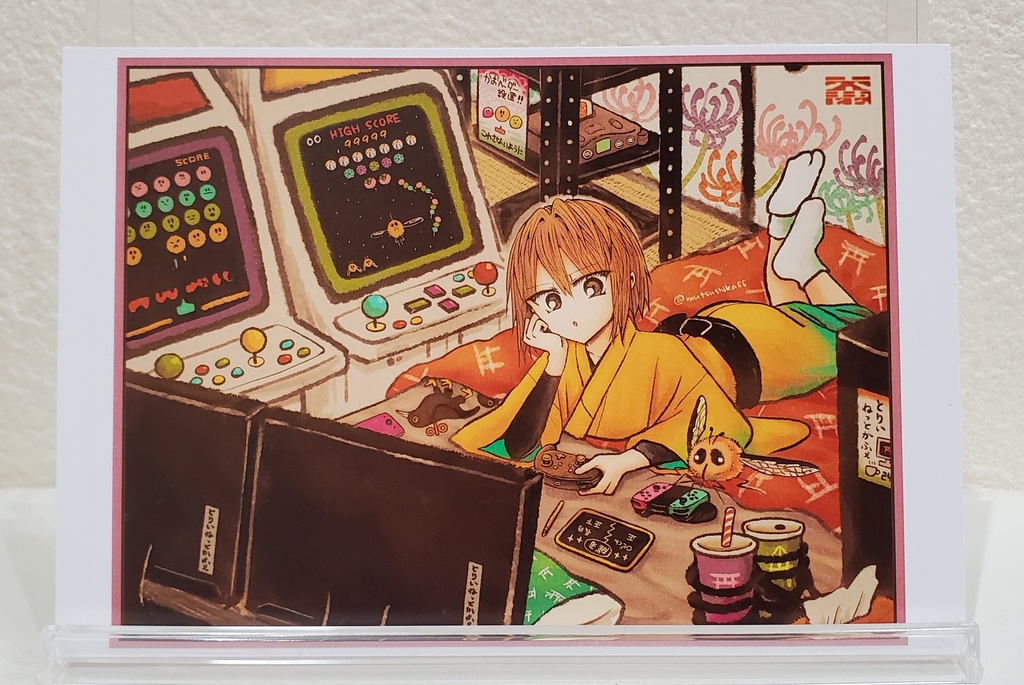 ポストカード８　「ロビくんおれよりゲームうまくならないでねー」