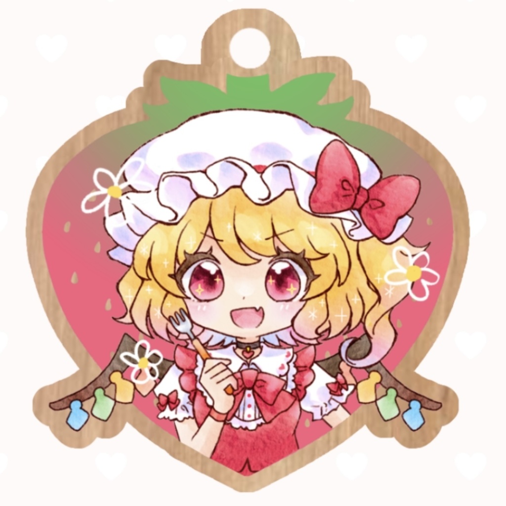 いちごフランウッドキーホルダー