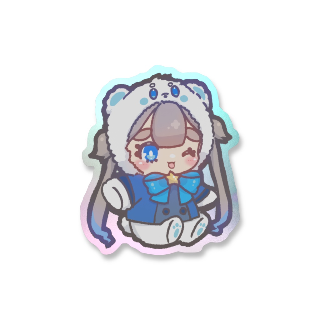 【新学期グッズ】着ぐるみろほあキラキラステッカー<お座り>