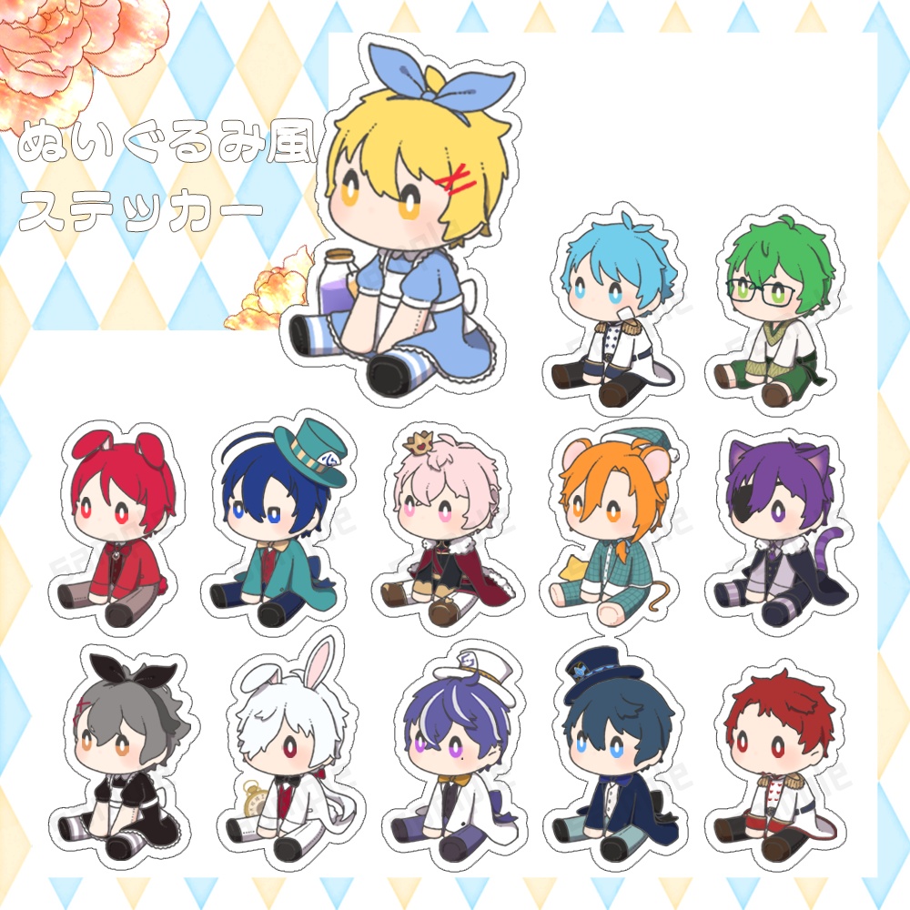 ぬいぐるみ風ステッカー【不思議の国のアリス衣装】