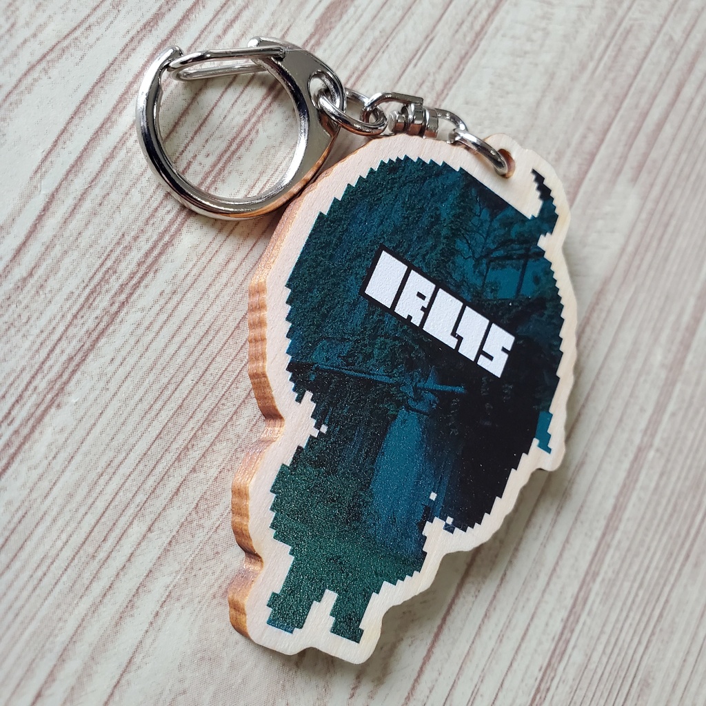 IRONBOYドット絵ウッドキーホルダー【銀髪兄さん・はがね&しろがね】