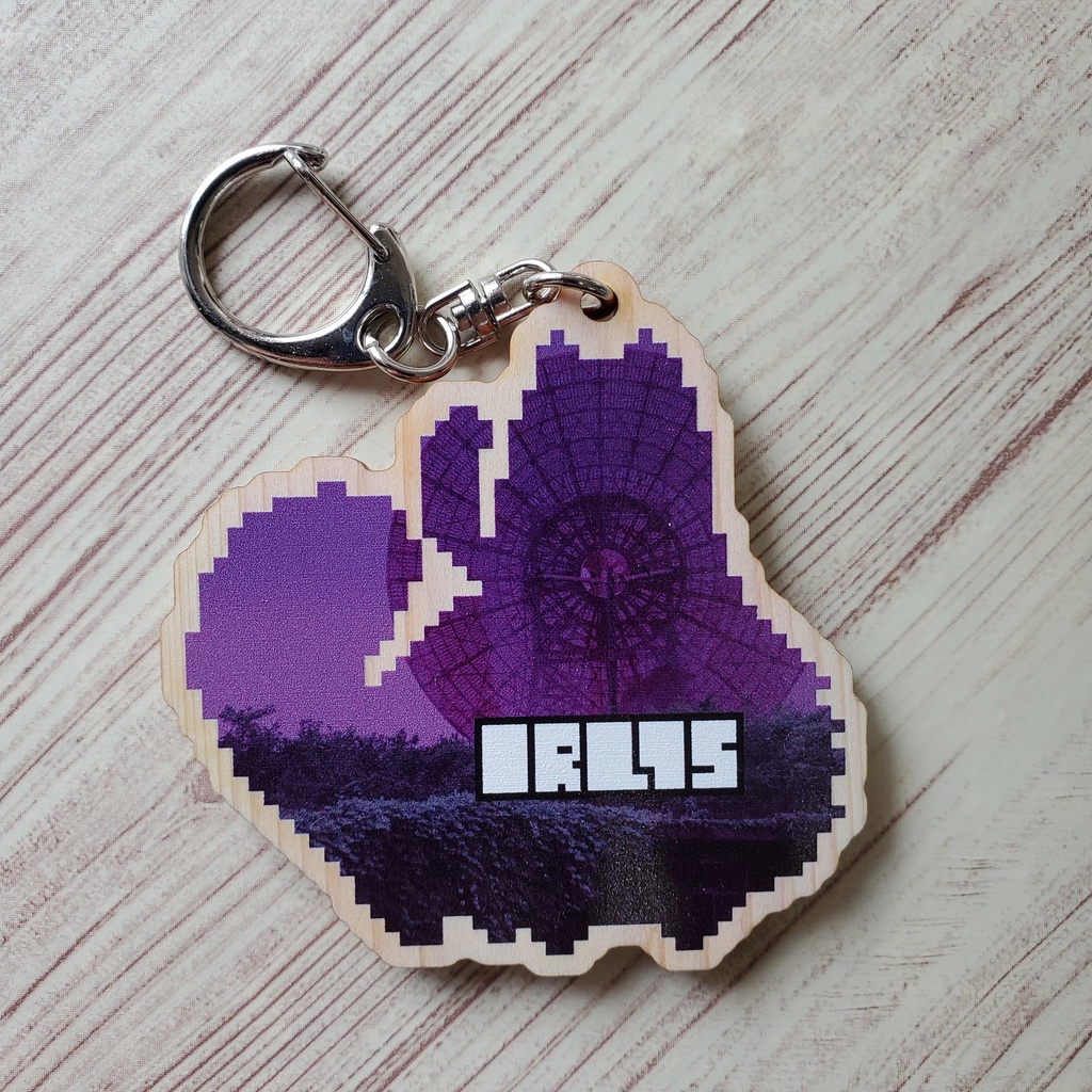 IRONBOYドット絵ウッドキーホルダー【銀髪兄さん・はがね&しろがね】