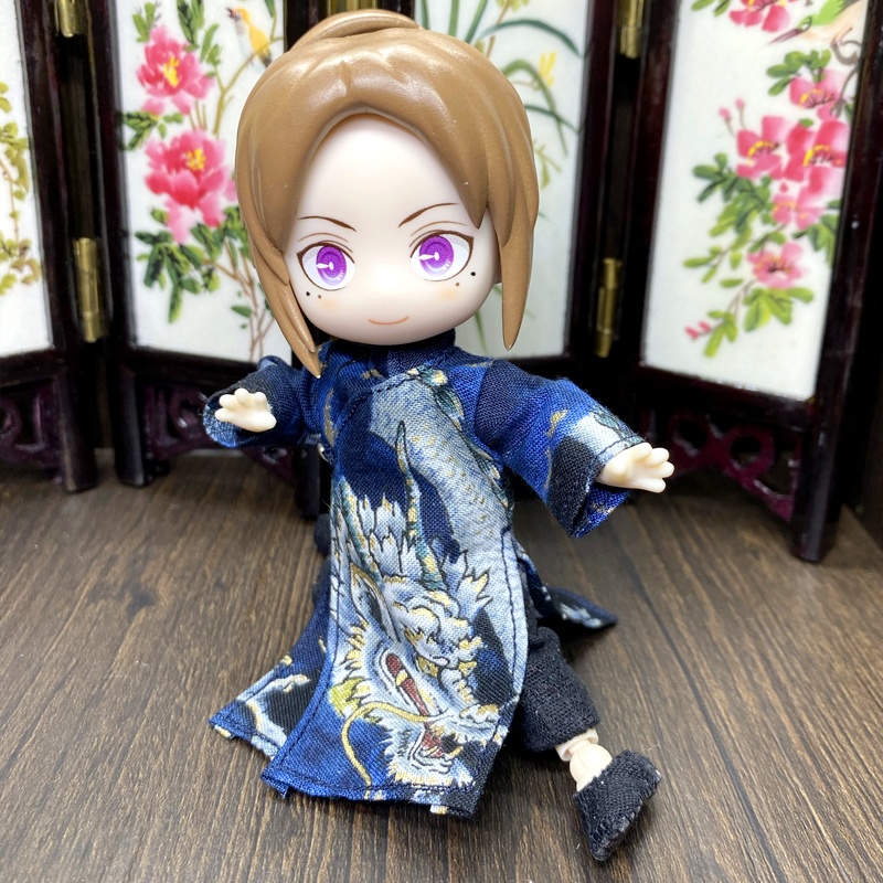 1/12サイズ◆チャイナ服（長袍・龍紺Ⅲ）