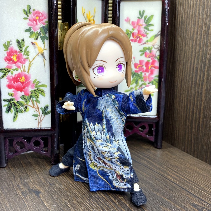 1/12サイズ◆チャイナ服（長袍・龍紺Ⅲ）