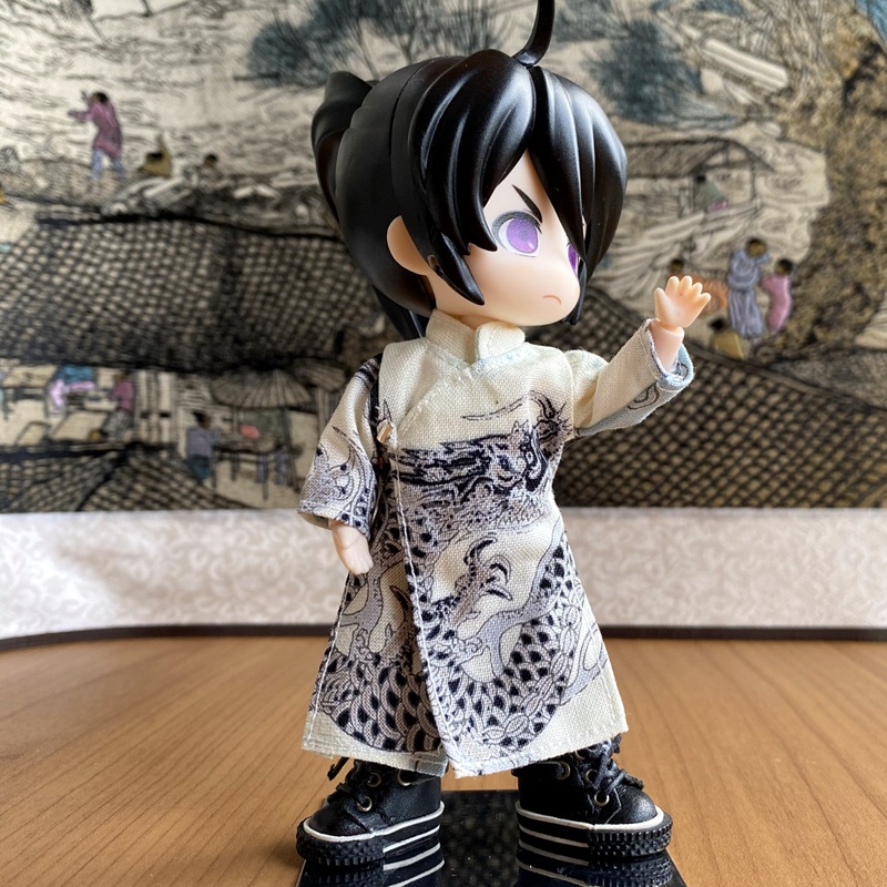 1/12サイズ◆チャイナ服（長袍・銀竜Ⅲ）/チャンパオ