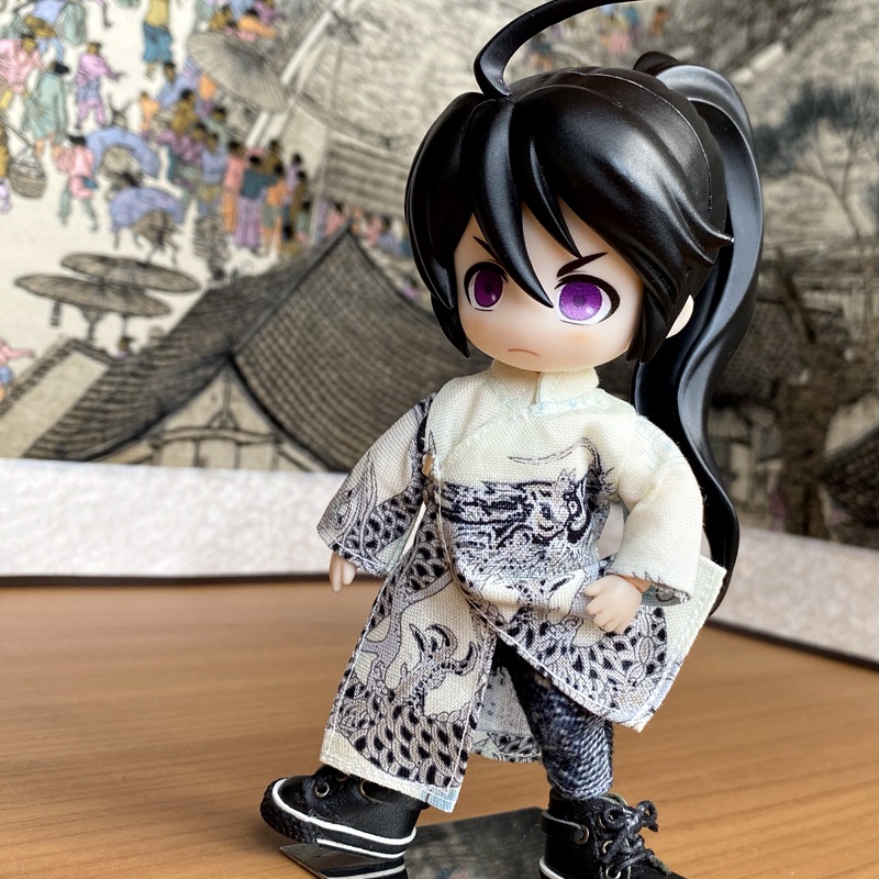 1/12サイズ◆チャイナ服（長袍・銀竜Ⅲ）/チャンパオ