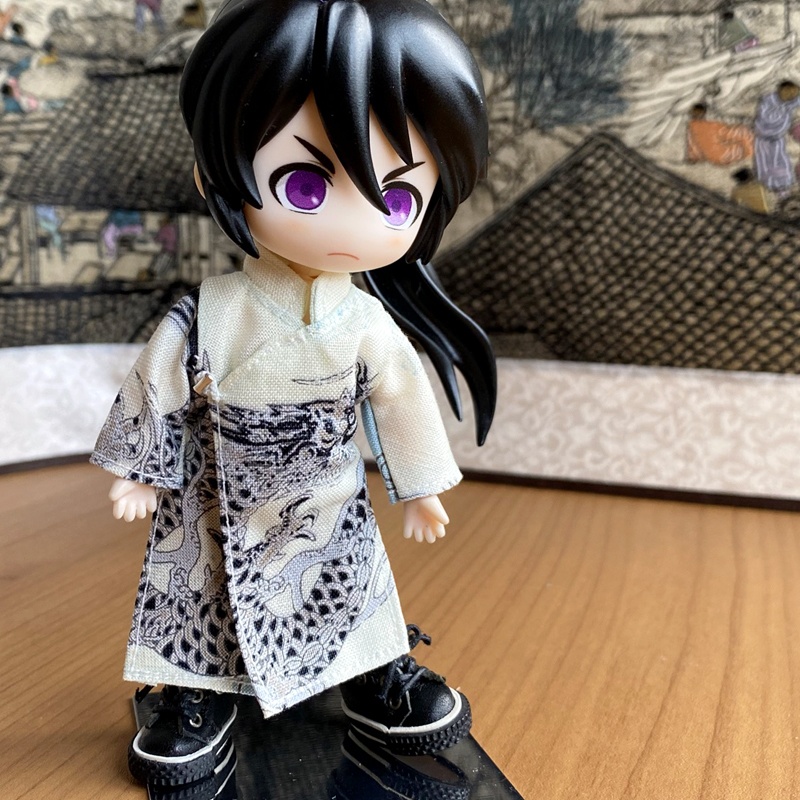 1/12サイズ◆チャイナ服（長袍・銀竜Ⅲ）/チャンパオ