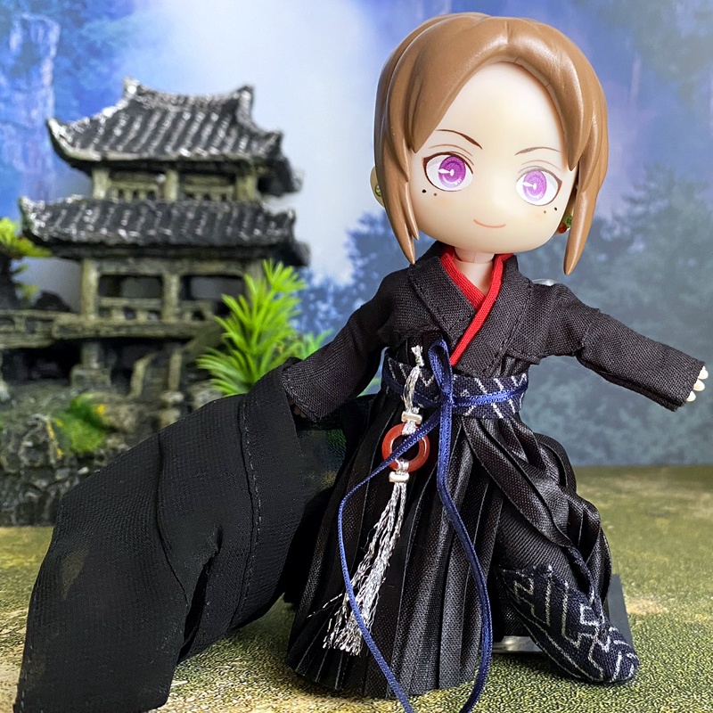 1/12サイズ◆チャイナ服(漢服・黒赤)/漢服 古代中国