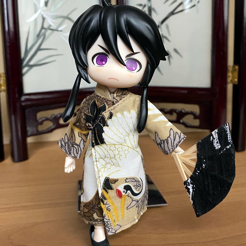 1/12サイズ◆チャイナ服（長袍・茶鶴）