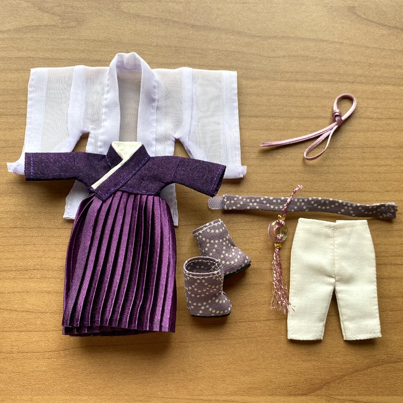 1/12ねんどーる用チャイナ服（漢服・紫）/チャイナ　漢服　古代中国