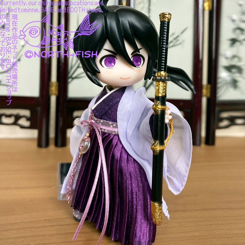 1/12ねんどーる用チャイナ服（漢服・紫）/チャイナ　漢服　古代中国