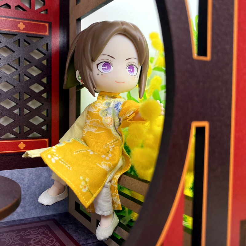 1/12サイズ◆チャイナ服（長袍・花黄）/チャンパオ