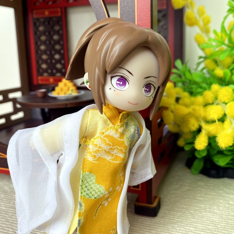 1/12サイズ◆チャイナ服（長袍・花黄）/チャンパオ