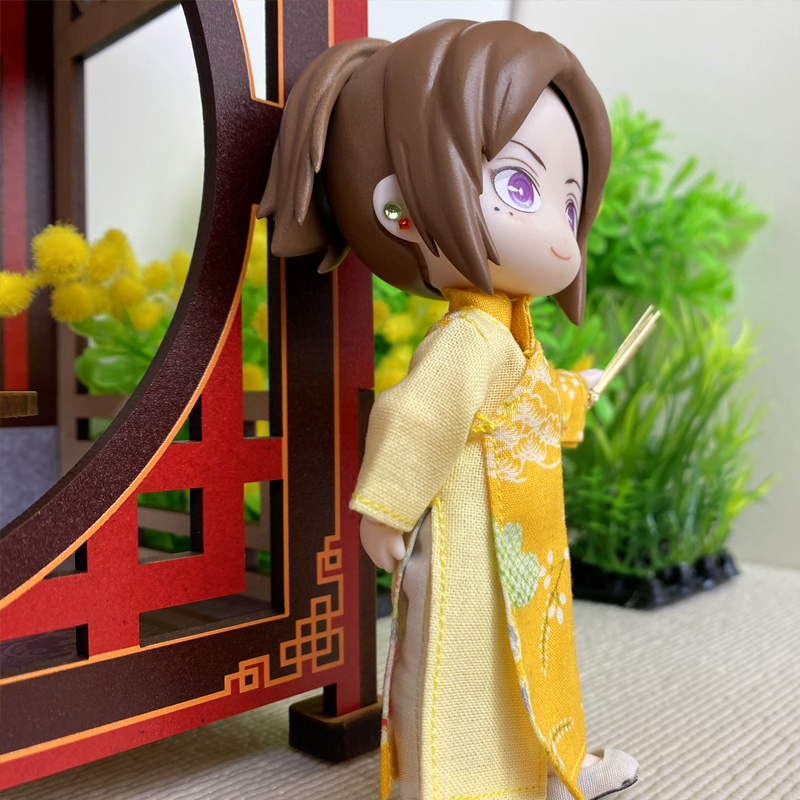1/12サイズ◆チャイナ服（長袍・花黄）/チャンパオ