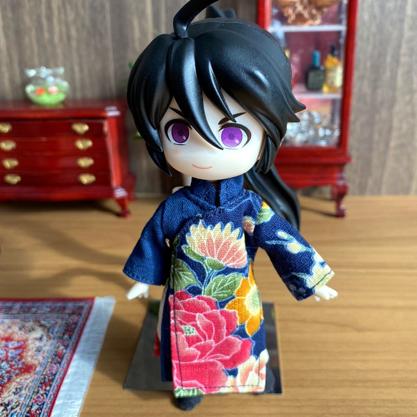 1/12サイズ◆チャイナ服（長袍・百花紺）/チャンパオ