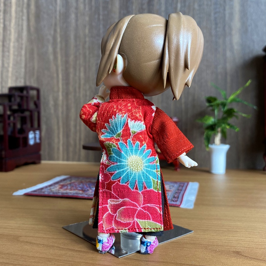 1/12サイズ◆チャイナ服（長袍・百花赤）/チャンパオ