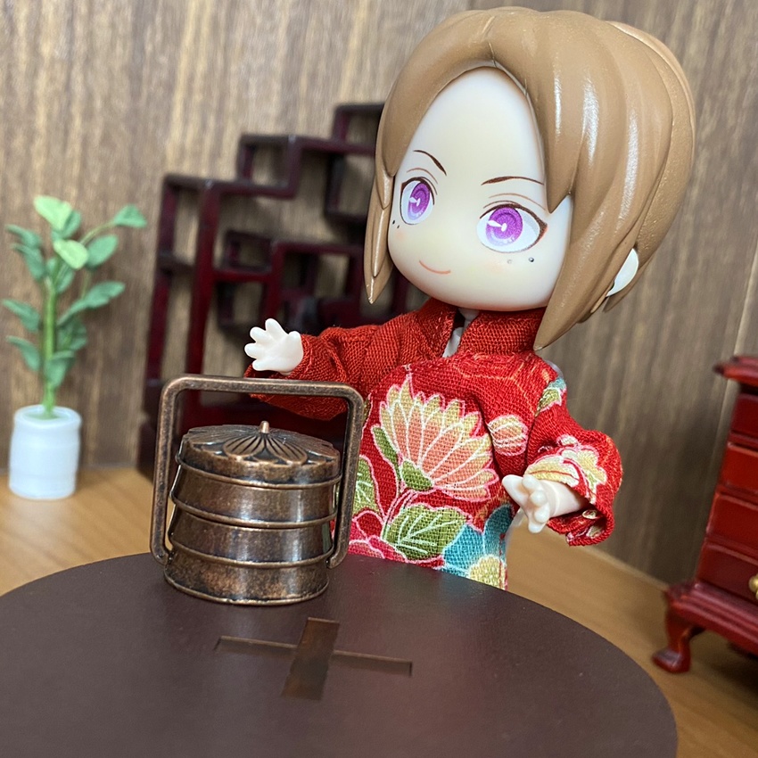 1/12サイズ◆チャイナ服（長袍・百花赤）/チャンパオ