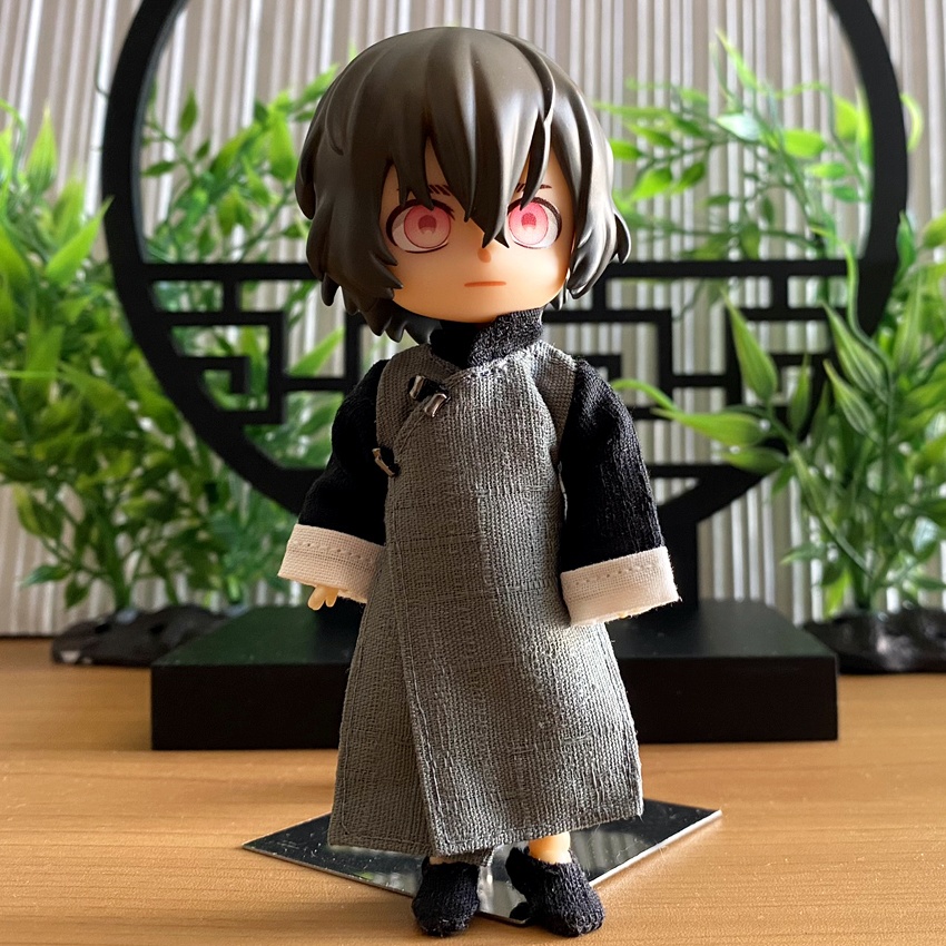 1/12サイズ◇チャイナ服（長袍・黒灰）/チャンパオ - NORTH