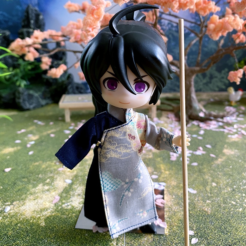 1/12サイズ◆チャイナ服（長袍・紺鼠）/チャンパオ