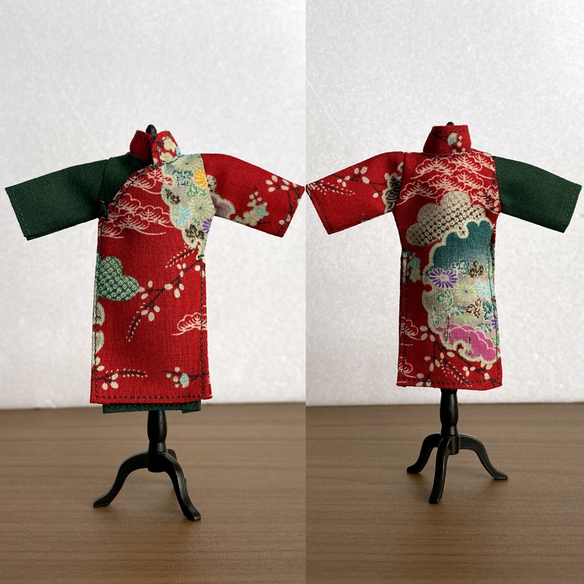 1/12サイズ◆チャイナ服（長袍・紅翠）/チャンパオ