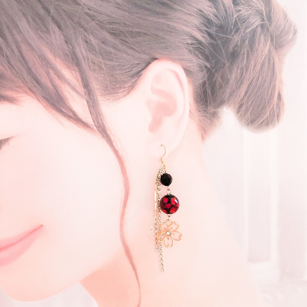 【刀剣乱舞】加州清光モチーフの曼荼羅耳飾り