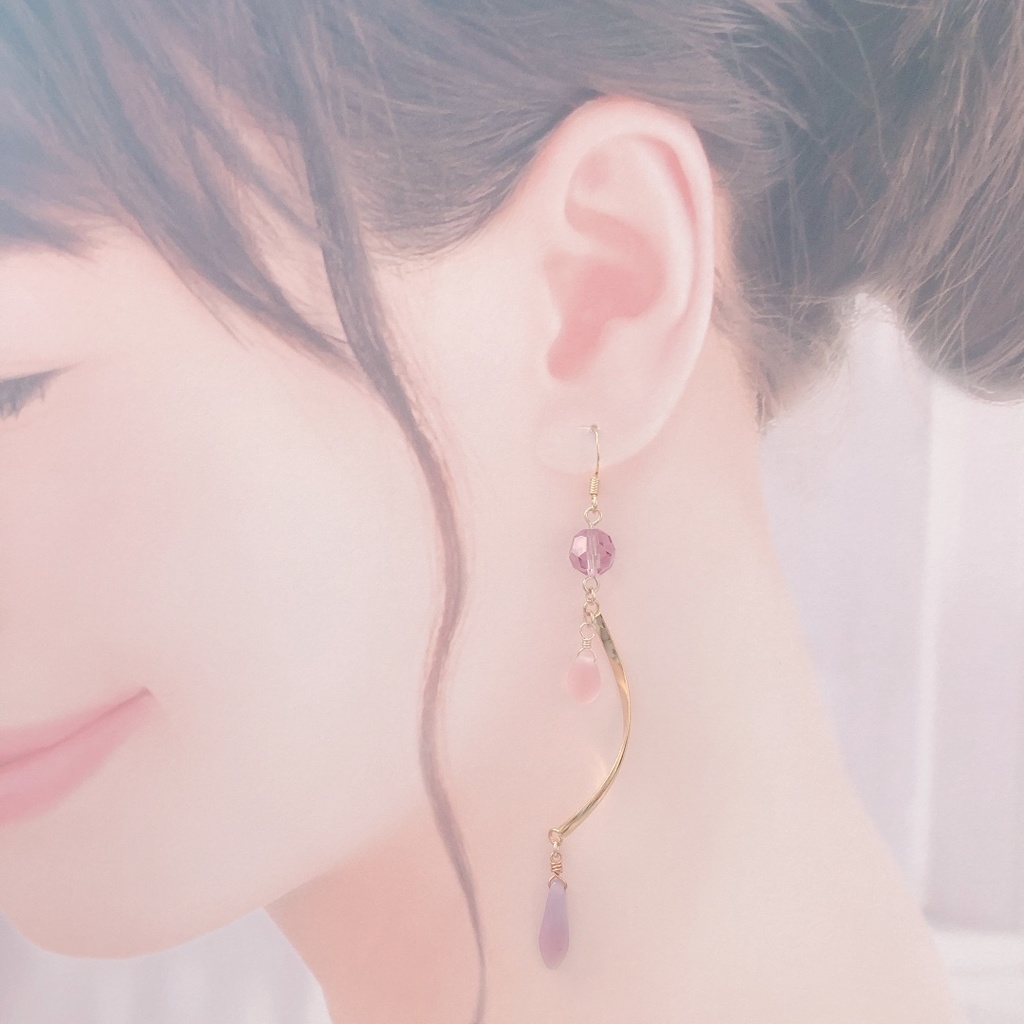 【一点物】源清麿モチーフのロング耳飾り