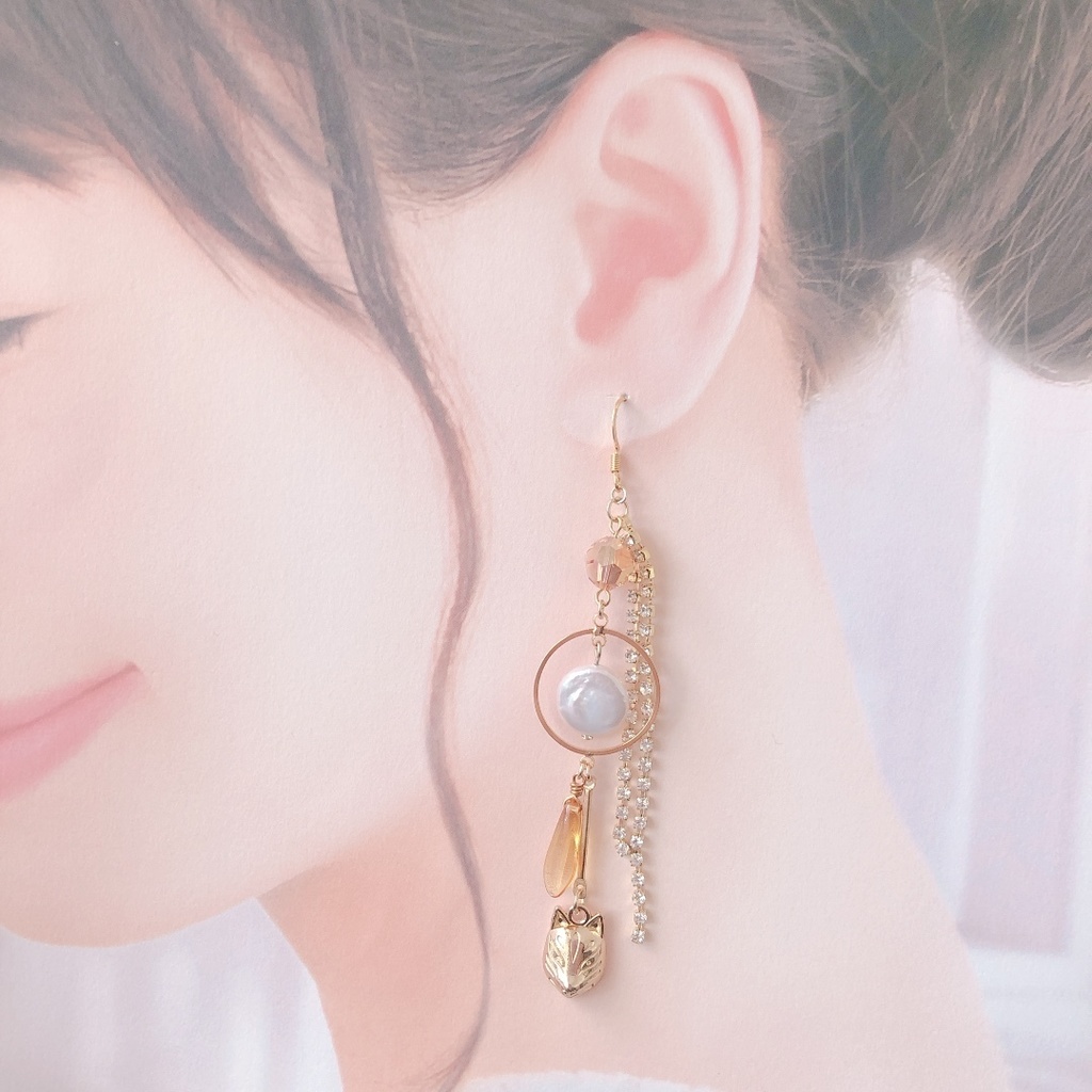 【刀剣乱舞】小狐丸イメージ耳飾り