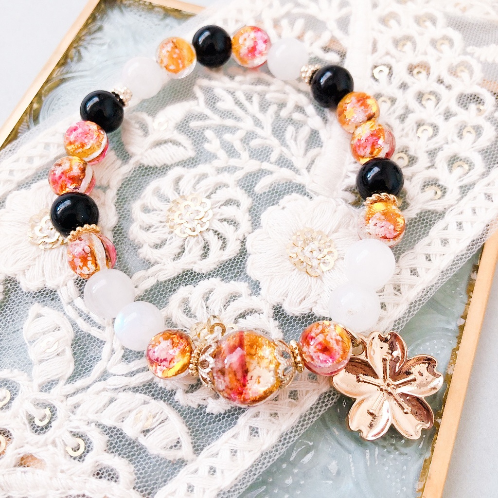 【刀剣乱舞】伯仲モチーフのホタルガラスブレスレット