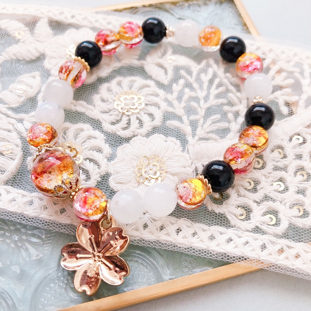 【刀剣乱舞】伯仲モチーフのホタルガラスブレスレット