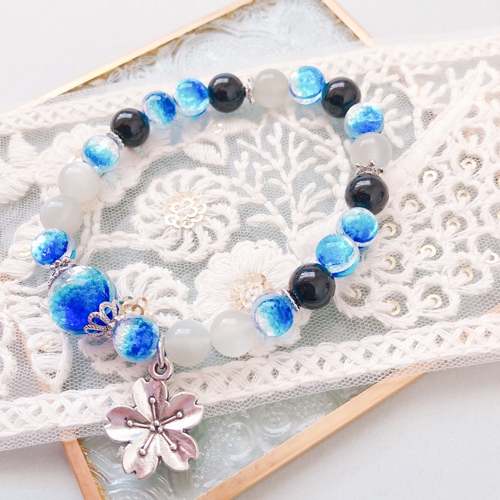 【刀剣乱舞】伯仲モチーフのホタルガラスブレスレット