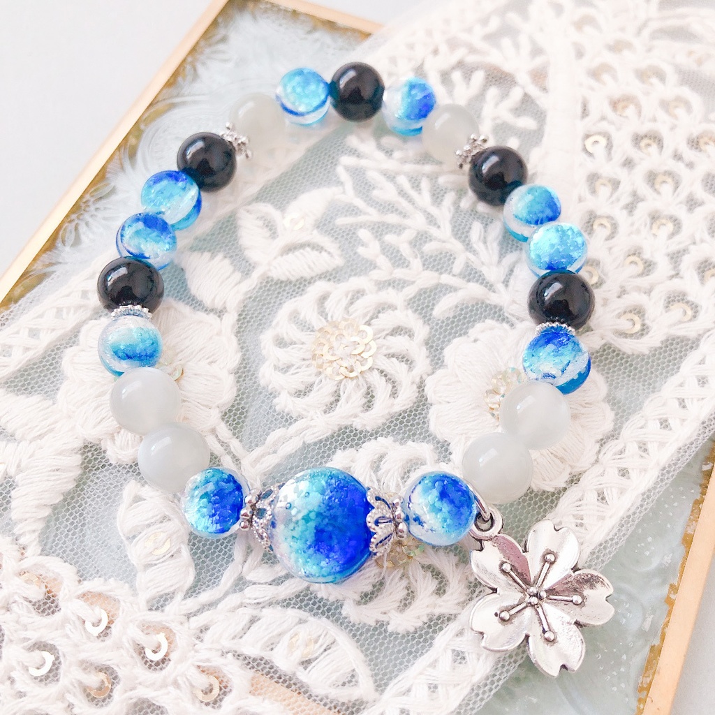 【刀剣乱舞】伯仲モチーフのホタルガラスブレスレット