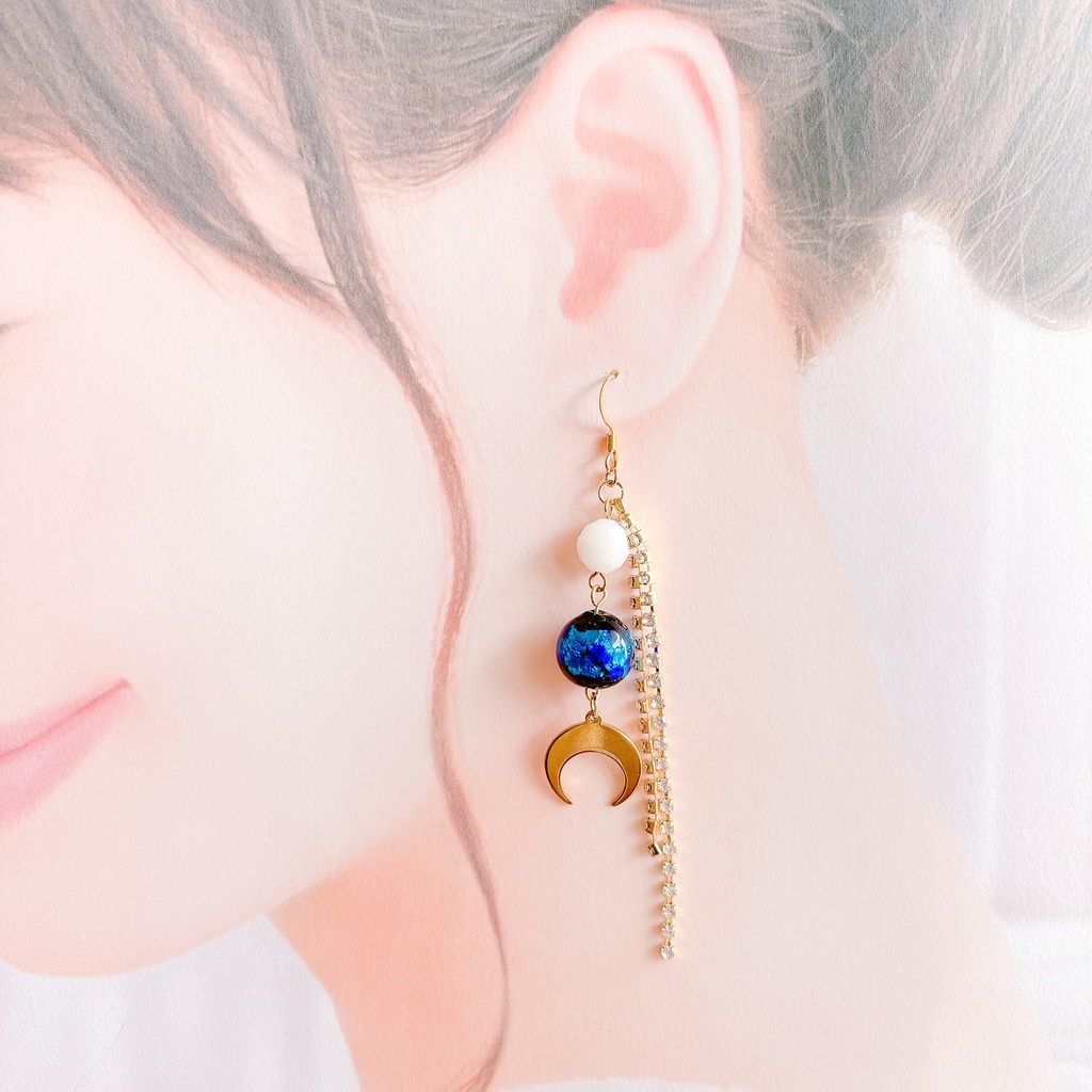 【刀剣乱舞】三日月宗近モチーフの曼荼羅耳飾り