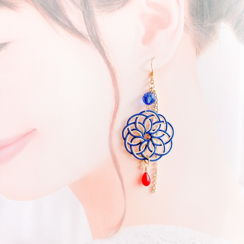 【刀剣乱舞】三日月宗近モチーフの曼荼羅耳飾り