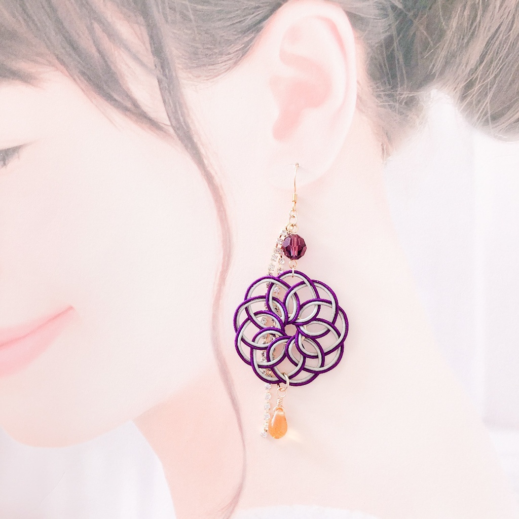 【刀剣乱舞】へし切長谷部モチーフの曼荼羅耳飾り