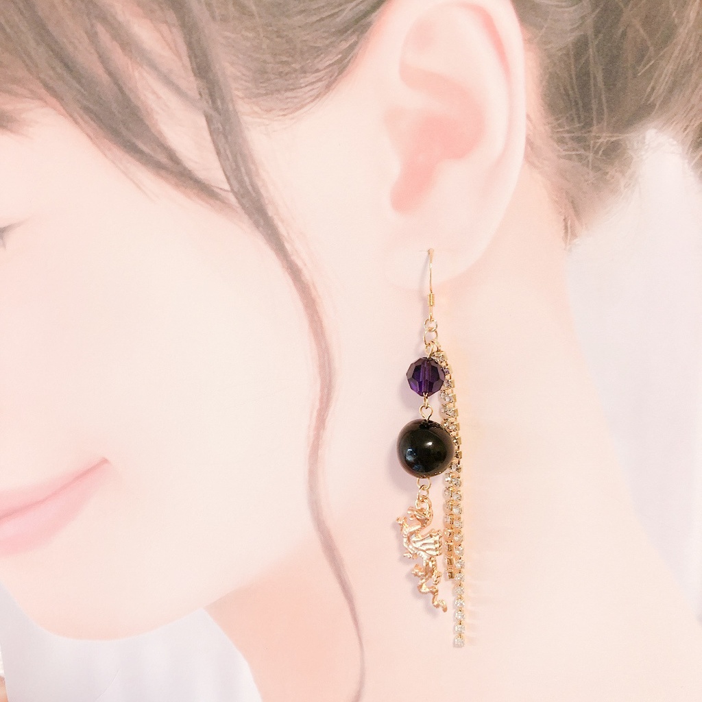 【刀剣乱舞】大倶利伽羅モチーフの曼荼羅耳飾り