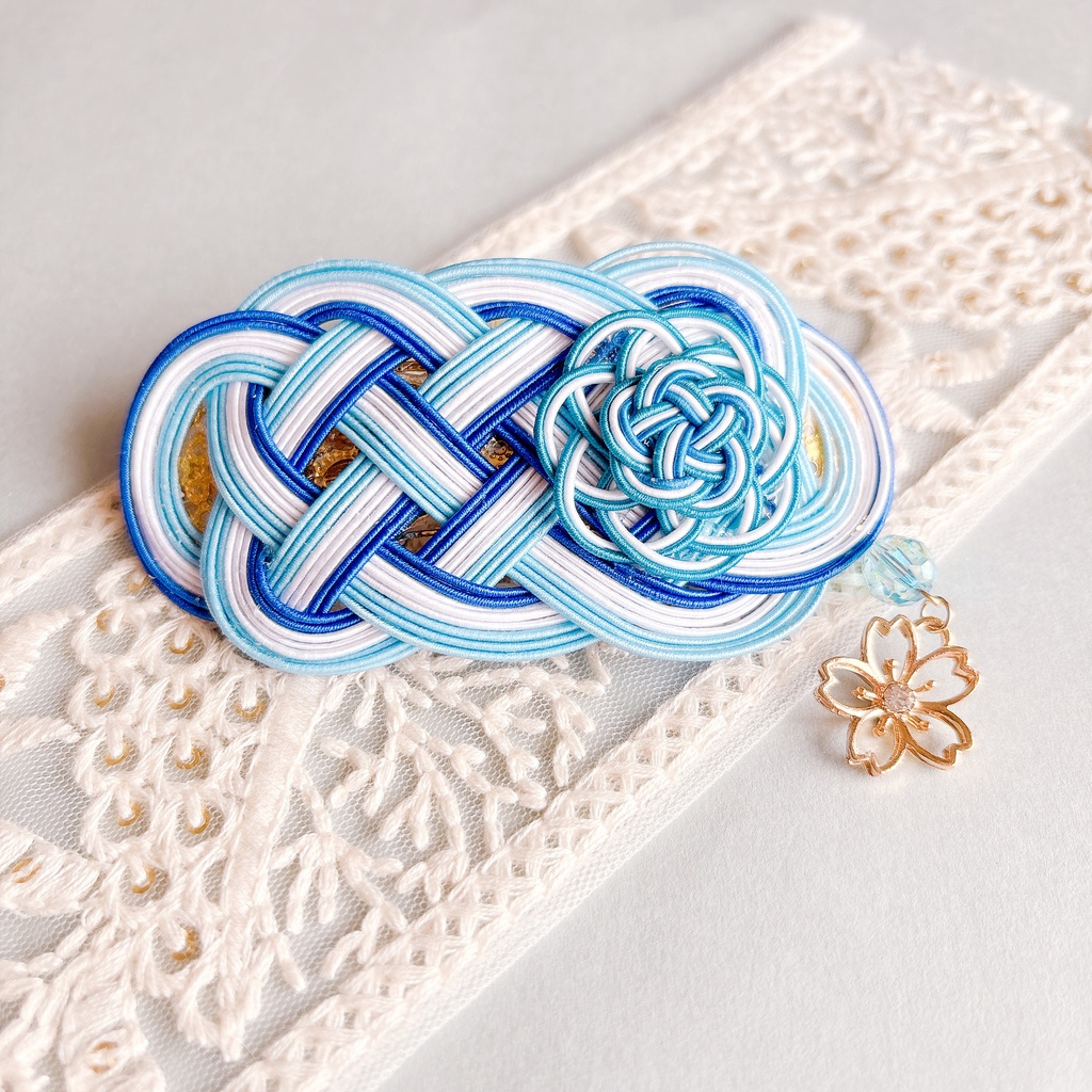 【刀剣乱舞】加州清光・大和守安定モチーフの花重ねバレッタ