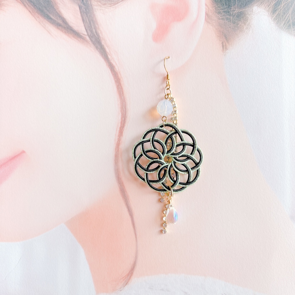 【刀剣乱舞】膝丸モチーフの曼荼羅耳飾り