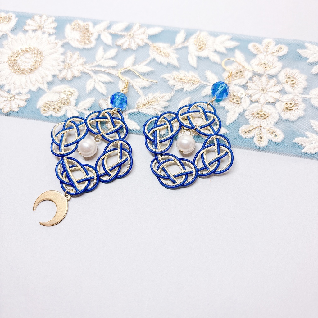 【刀剣乱舞】三日月宗近モチーフのあわじ耳飾り