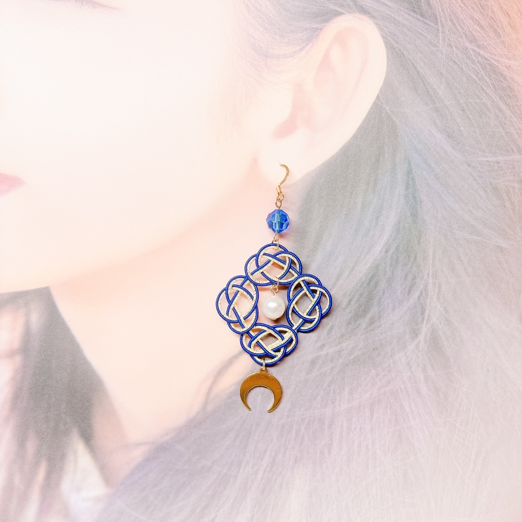 【刀剣乱舞】三日月宗近モチーフのあわじ耳飾り