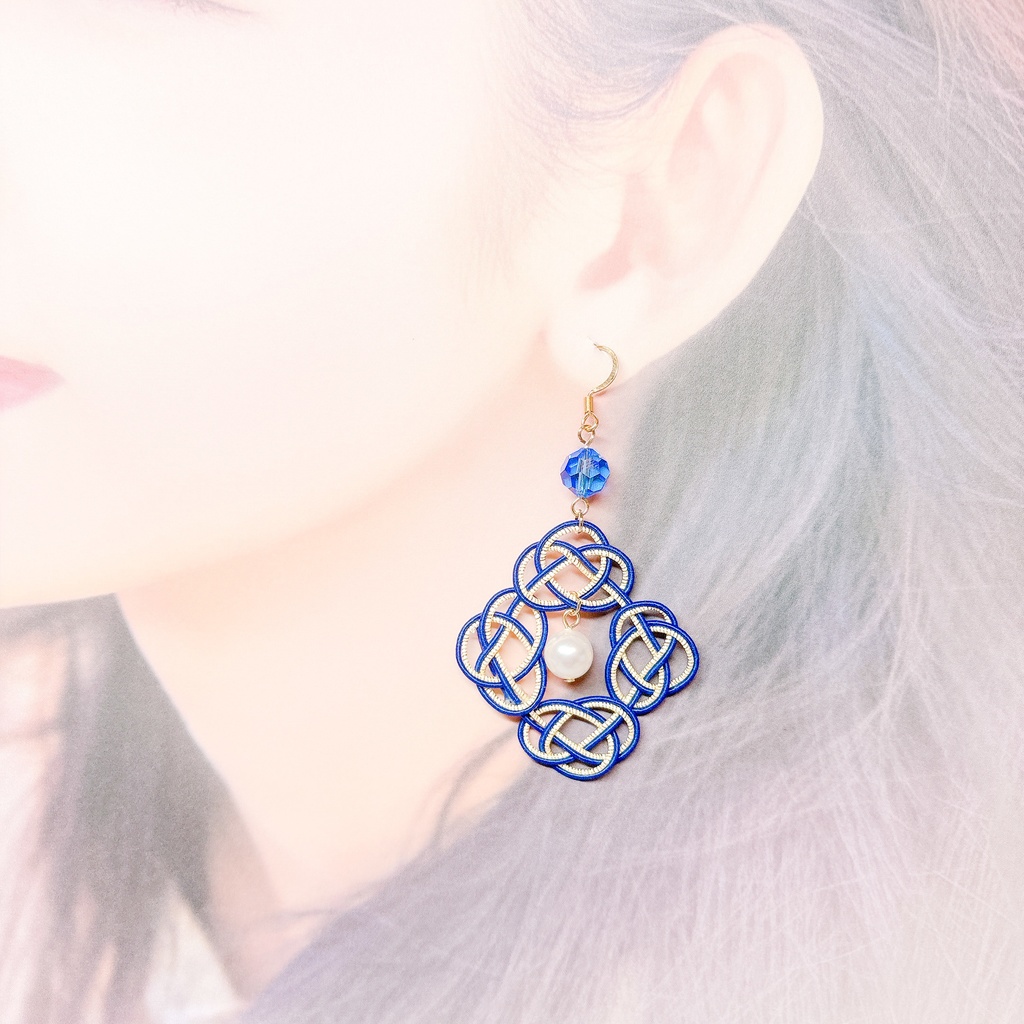 【刀剣乱舞】三日月宗近モチーフのあわじ耳飾り