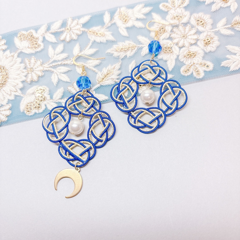 【刀剣乱舞】三日月宗近モチーフのあわじ耳飾り