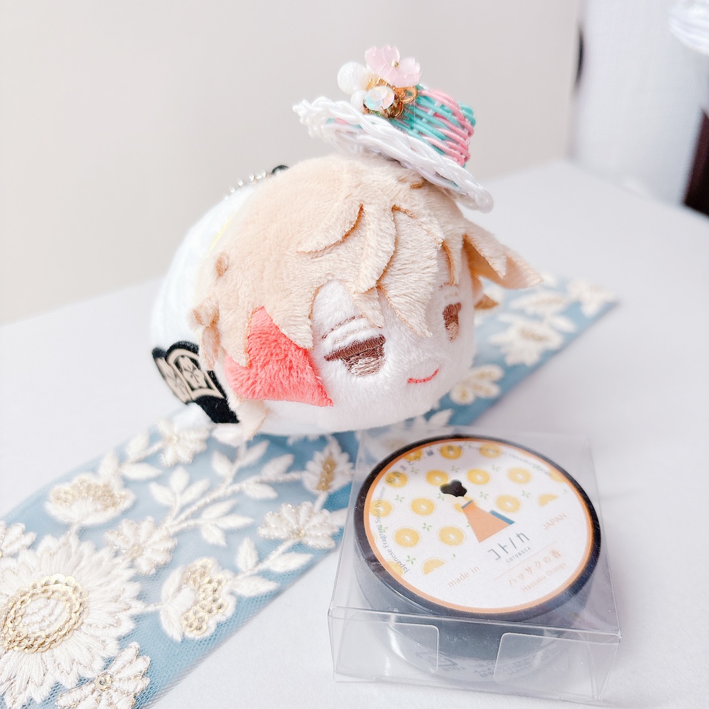 お帽子👒マグネットアクセ 桜×翡翠×白