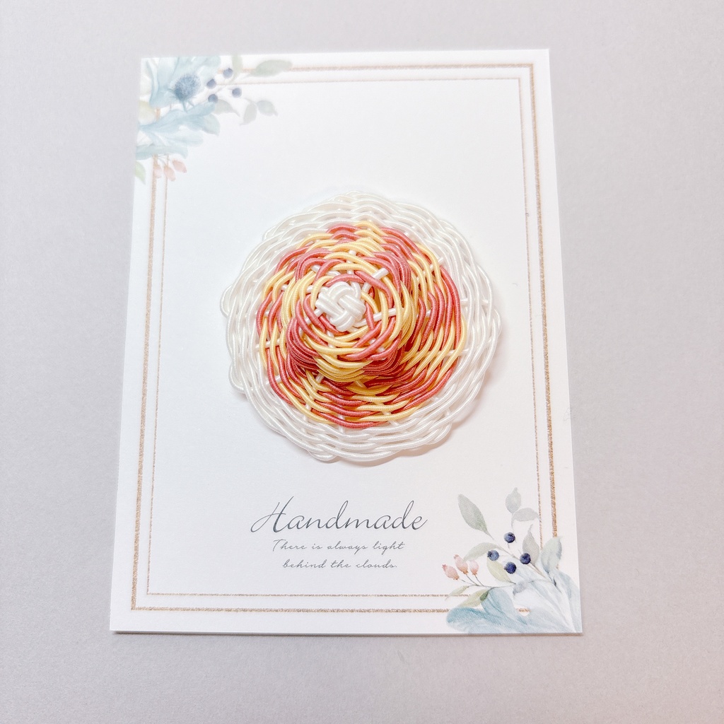 お帽子👒マグネットアクセ 蘇芳×鳥の子×白