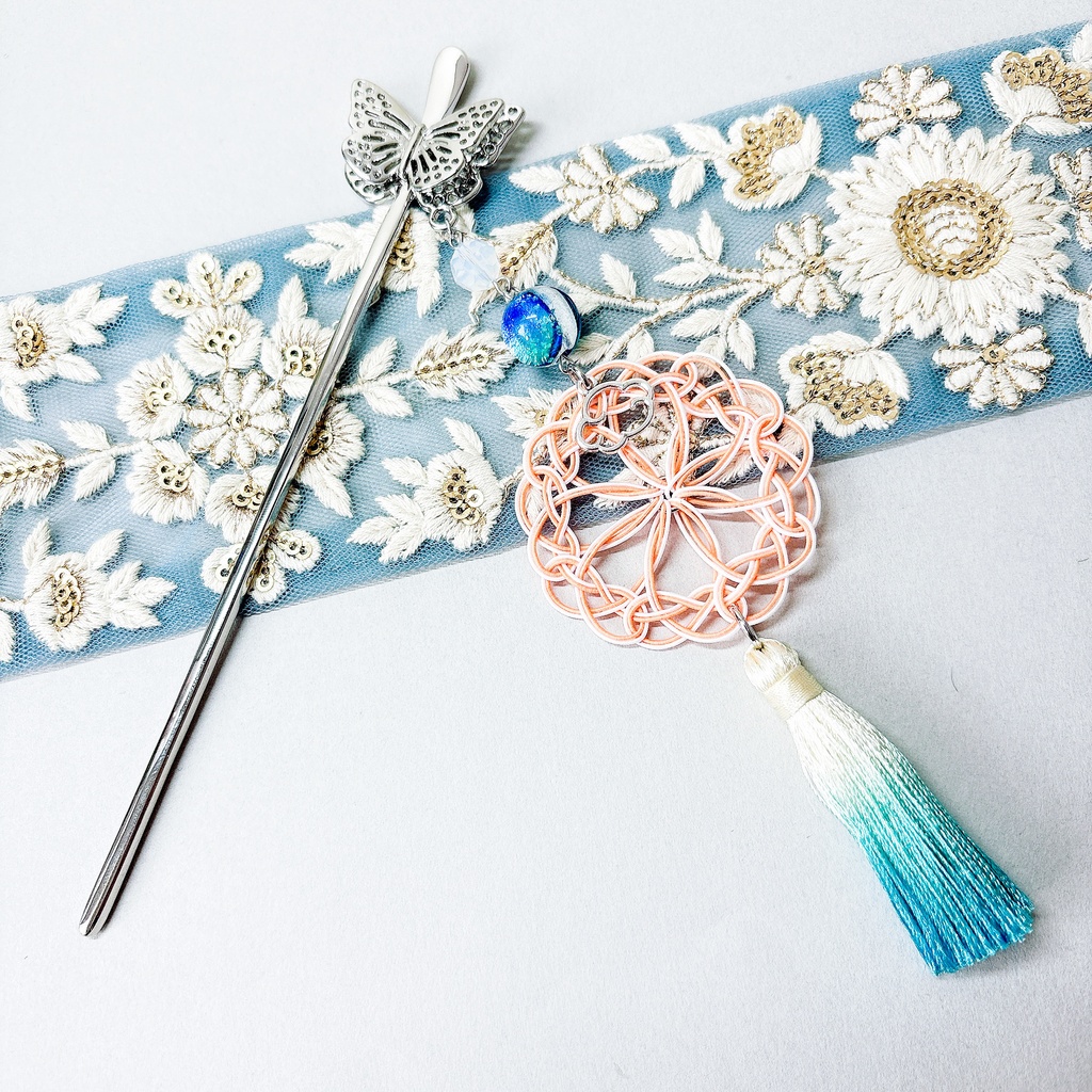 【刀剣乱舞】雲次モチーフの蝶簪